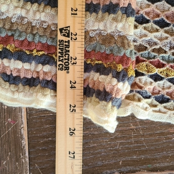 Betsey Johnson Metallic Striped Knit Poncho Wrap - O/S Boho Glam Shawl - Picture 12 of 14